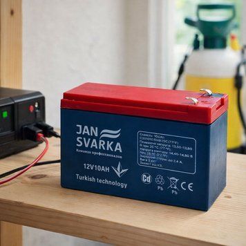 Акумуляторна батарея JANSVARKA 12В 10 А/год (P-1497) для стабільного живлення обприскувачів та іншого портативного обладнання (JS/1497) 11k12p304 фото