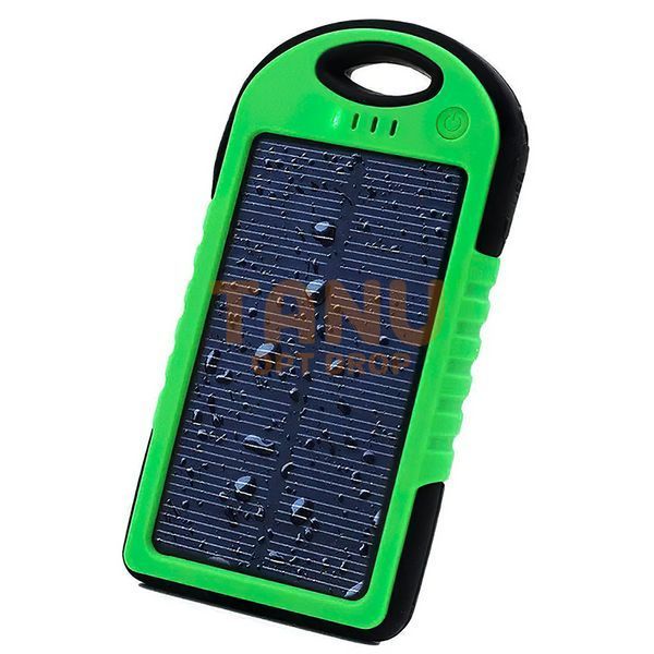 Портативний зарядний Power Bank Solar 35000 mAh на сонячній батареї з ліхтариком, Зелений, Блакитний, Чорний 11k12p089 фото