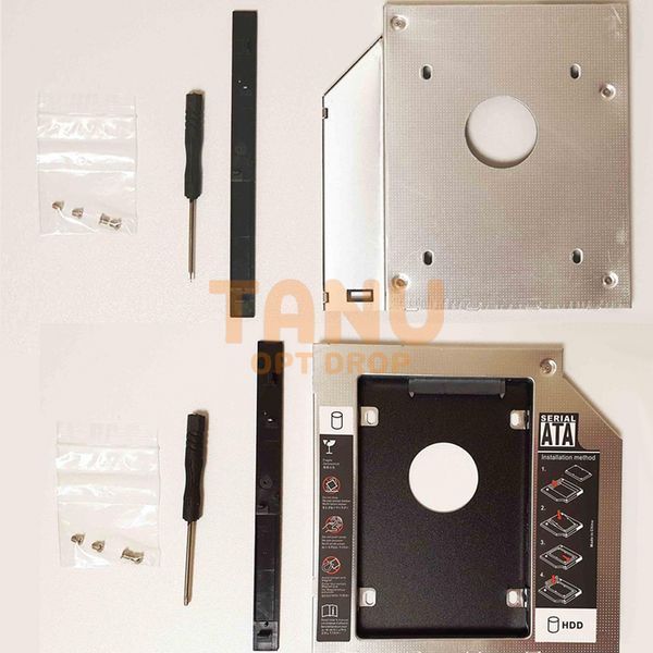 Карман-переходник 9.5 мм для установки второго жесткого диска 2.5" SSD/HDD SATA 3.0 в отсек DVD (optibay caddy) (206) 11k02p218 фото