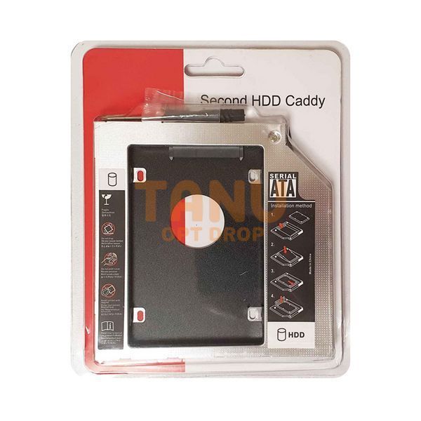Карман-переходник 9.5 мм для установки второго жесткого диска 2.5" SSD/HDD SATA 3.0 в отсек DVD (optibay caddy) (206) 11k02p218 фото