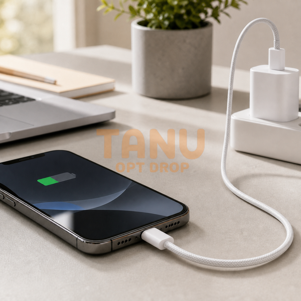Зарядний кабель Type-C 60W, 1м для швидкого заряджання для iPhone та MacBook, + ключ для SIM-карти  White 26X-198(509/5085) 11k06p499v2 фото