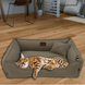 Велюровая лежанка для котов и собак Mamo Pets Premium, съемный чехол, ручка, XS 50*40 (40*30), бежевая 05k01p002 фото 1