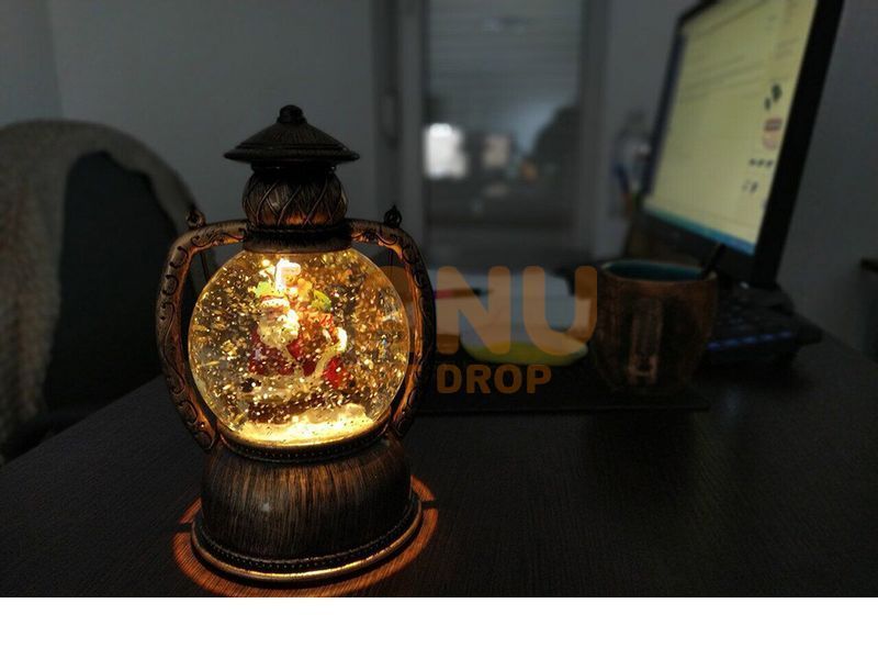 Декоративний новорічний ліхтар круглий "Санта з подарунками" (NG-WDL1610) 12k02p022 фото