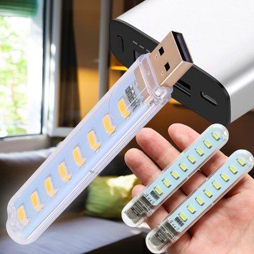 Миниатюрная светодиодная led-лампочка брелок белый свет на 16 диодов с питанием от USB 5V Двусторонняя (LUX) 02k11p169v2 фото