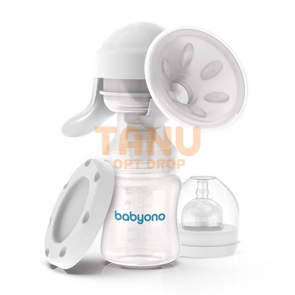 Ручний молоковідсмоктувач BabyOno ANATOMY 301, пляшка 150 мл, силіконова накладка (SB) 03k17p222 фото