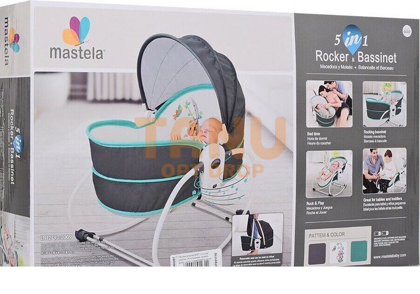 Дитяча люлька Rocker Bassinet 5 in 1 БЛАКИТНА 03k17p039 фото