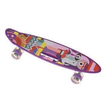 Скейт Пенни борд Best Board SL-AS(108), колеса PU светящиеся, дека с ручкой Фиолетовый 13k03p008v1 фото