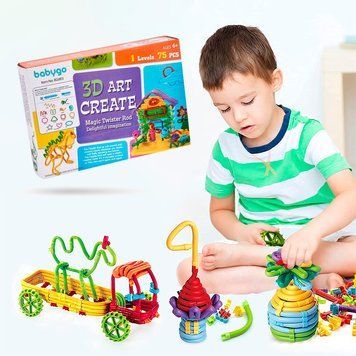 Гнучкий конструктор для дітей Babygo Чарівні палички - Створення 3D 1 рівень 03k03p033 фото
