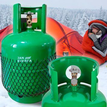 Газовий балон JanSvarka для туризму на 12 літрів з вітрозахистом 14k01p049 фото