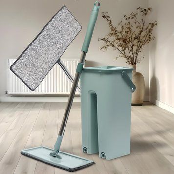 Ледащо швабра Cleaner з віджимом Spin Mop і відром 7 л Бірюзове 01k02p005v1 фото