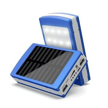 УМБ Power bank ViaKing 5000 mAh сонячна панель та LED-ліхтар Синій (H-1) 11k12p004v4 фото