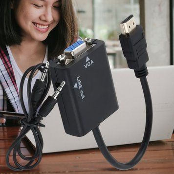 Конвертер переходник адаптер HDMI to VGA + Audio 3,5 мм (В) 11k06p448 фото