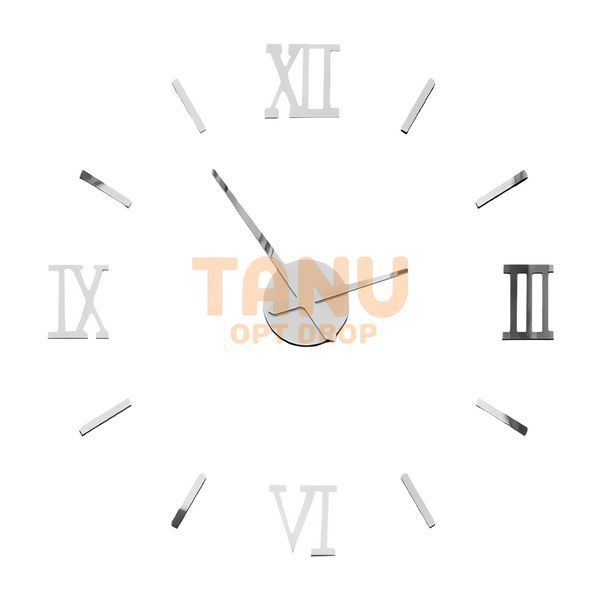 Настінні самоклеючі кварцові 3д годинник DIY Clock ZH173720 Срібні 01k10p027v1 фото