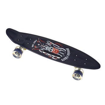 Скейт Пенни борд Best Board SL-AS(108), колеса PU светящиеся, дека с ручкой Череп 13k03p008v2 фото