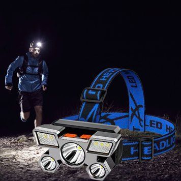 Ліхтар світлодіодний налобний універсальний акумуляторний 5 Core Led Rechargeable Headlamp Синій/205 02k11p148v1 фото