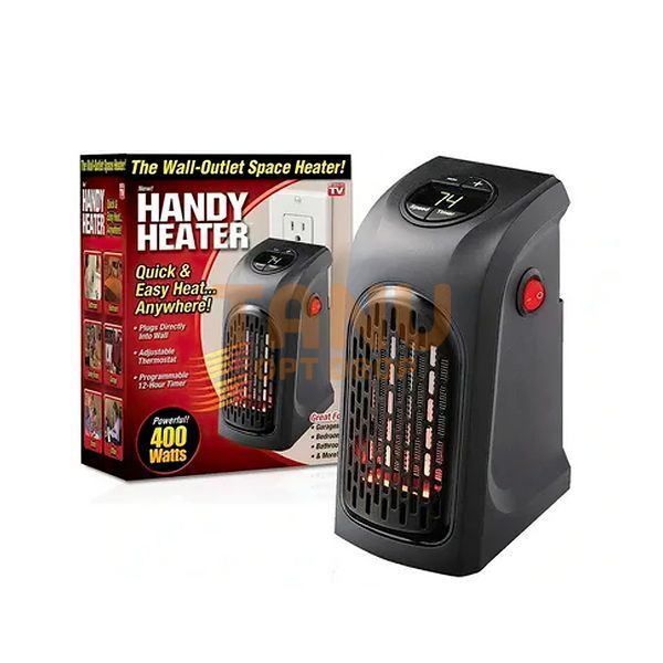 Портативний міні обігрівач в розетку Handy Heater 400Вт, 2-х швидкісний вентилятор 01k07p018 фото