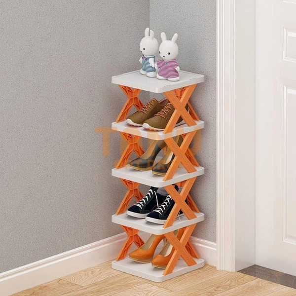 Полиця-трансформер SHOE RACK для взуття пластикова 5 секції помаранчевий /205 01k04p110v2 фото