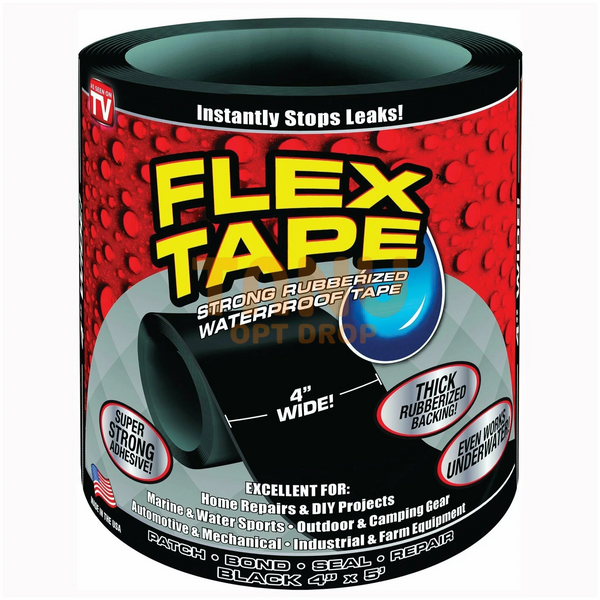 Надсильна водонепроникна ізоляційна клейка стрічка Flex Tape 10 см х 1 м (205) 09k01p120 фото