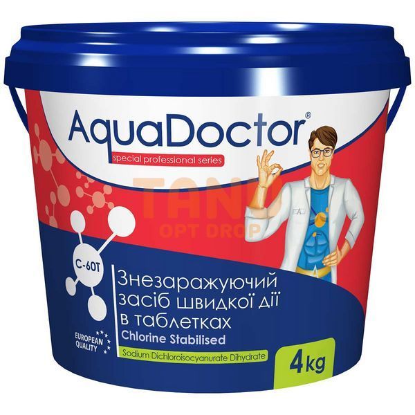 Быстродействующий хлор в таблетках для дезинфекции бассейна AquaDoctor C-60Т 4кг 02k12p076v1 фото