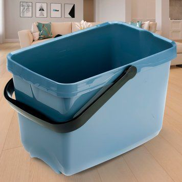 Бытовое пластиковое ведро под швабру для мытья полов с ручкой R-Plastic 12л Серое (DRK) 01k02p262v3 фото