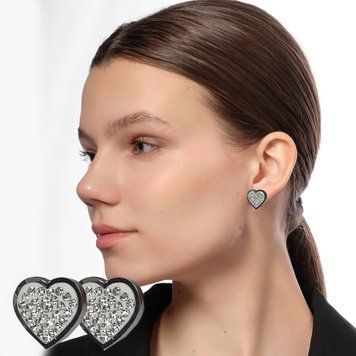 Серьги - Серебряное "Сердце" с фианитами 07k06p076 фото