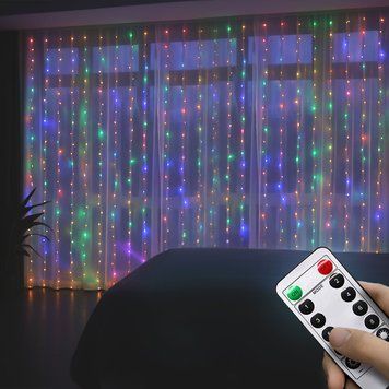 Гирлянда штора Завеса Роса 3&times;6 м с 600 LED-лампами USB с пультом, MA743 multi, Мультицвет (ARSH) 12k01p176v2 фото