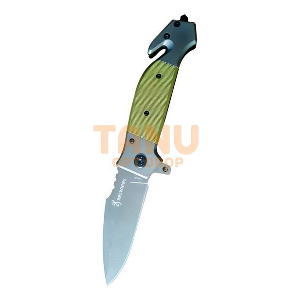Складний туристичний ніж №416/DA167GN BrowninG 23 см Зелений/Сірий 02k13p017v3 фото