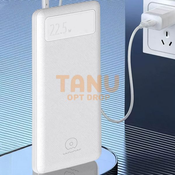 Универсальная портативная мобильная батарея для быстрой зарядки Power Bank WUW-Y100 22.5W 20000mah, Белый 11k12p200v2 фото