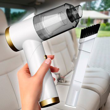 Автомобильный беспроводной портативный пылесос от аккумулятора 2в1 Vacuum cleaner MINI Белый (В) 04k03p003v1 фото