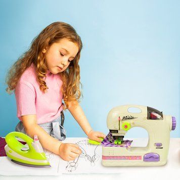 Дитяча швейна машинка, набір швачки з праскою та аксесуарами "Dromader Sewing Machine" (IGR24) 6700A 03k09p023 фото
