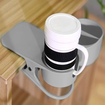 Настольный подстаканник-держатель на стол для стаканов на прищепке Clip On Table Cup Holder Серый (509) 01k04p089v2 фото