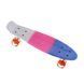 Детский скейтборд Пенни Борд (Penny Board) со светящимися колесами до 80 кг Бело-Розово-Синий 13k03p002v2 фото 2