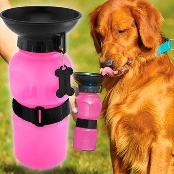 Дорожная прогулочная бутылка-поилка для собак &laquo;Aqua Dog&raquo; DOG BOTTLE Розовая 05k05p014v3 фото