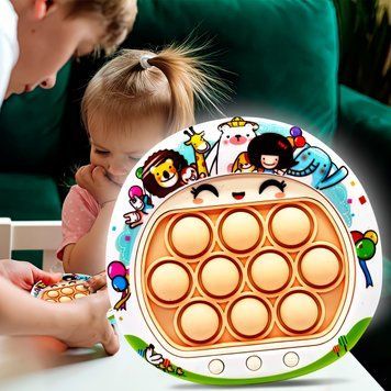 Детская электронная развивающая игровая консоль-головоломка поп ит Pop It Quick Push Puzzle Game Fast №DD1808-333C Зверюшки (577) 03k05p284v1 фото