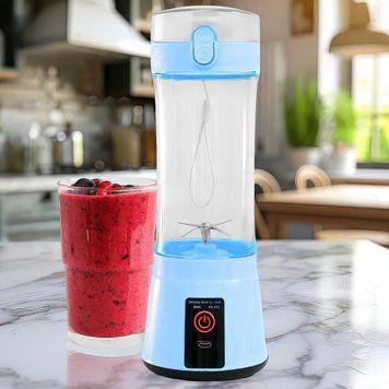 Портативний бездротовий блендер Smart Juice Cup Fruits USB 2 ножа Блакитний 10k01p046v4 фото
