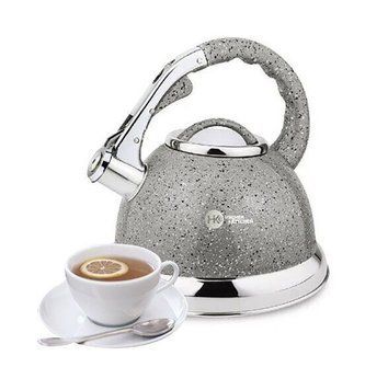 Чайник зі свистком HIGHER + KITCHEN ZP-021 3.5 л Сірий 10k06p055v1 фото