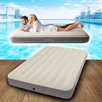 Двухместный велюровый надувной матрас 64102 Intex Deluxe Single-High 02k12p248 фото
