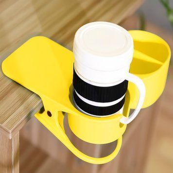 Настольный подстаканник-держатель на стол для стаканов на прищепке Clip On Table Cup Holder Желтый (509) 01k04p089v5 фото