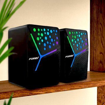 Колонки для компьютера и ноутбука JEDEL S554-2*3W с RGB подсветкой, Черный (206) 11k03p220 фото