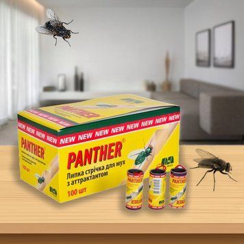 Липка стрічка Пантера (Panther) з аттрактантом для лову мух 01k11p058 фото