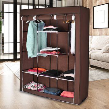 Складна каркасна тканинна текстильна шафа на 3 секції Storage Wardrobe 88130 Коричневий (N-14) 01k04p121v2 фото