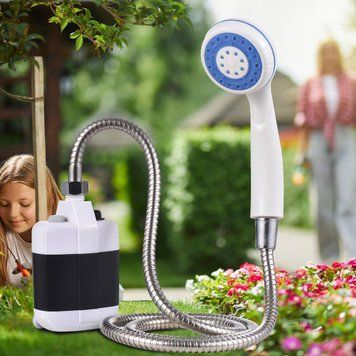 Туристичний портативний переносний душ від акумулятора з насосом Hotel Q16H OUTDOOR SHOWER Чорний 02k03p197v1 фото