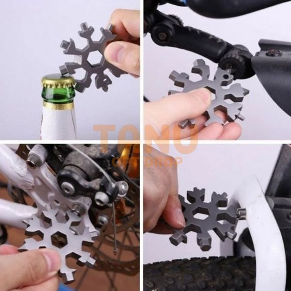 Многофункциональный мультитул SNOWFLAKE WRENCH TOO 18 в 1 Снежинка, Черный (YAB) 04k02p424 фото