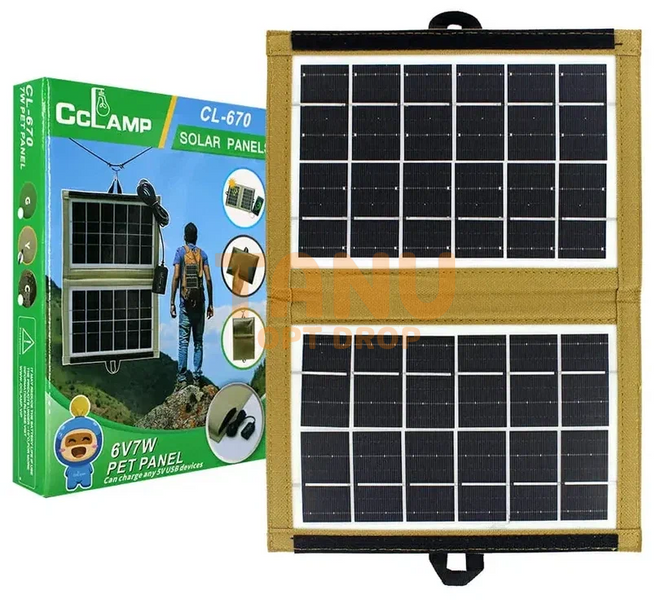 Зарядная станция солнечная панель трансформер зарядка от солнца Solar Panel CcLamp CL-670 7Вт 11k12p017 фото