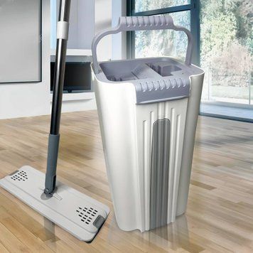 Механічна швабра-ледарка з відром та автоматичним віджимом Scratch housework 10 л Біло-сірий (НА-371) 01k02p448v1 фото