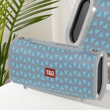 Портативная влагостойкая акустическая система T&G TG-123, Серо-бирюзовый 11k03p200v1 фото