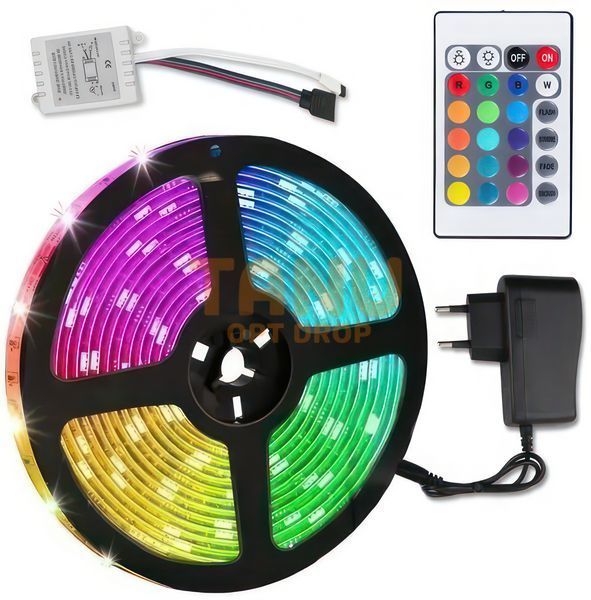 Светодиодная RGB лента с пультом управления 16 цветов свечения LED RGB 5050 SF-16 (259) 01k09p306 фото