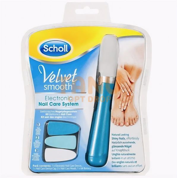 Електрична пилка для нігтів + ​​3 насадки Scholl Velvet NAIL Care System 07k05p124 фото