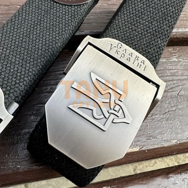Регульований ремінь-пояс із металевою пряжкою "Герб України" Хакі 08k01p005v1 фото