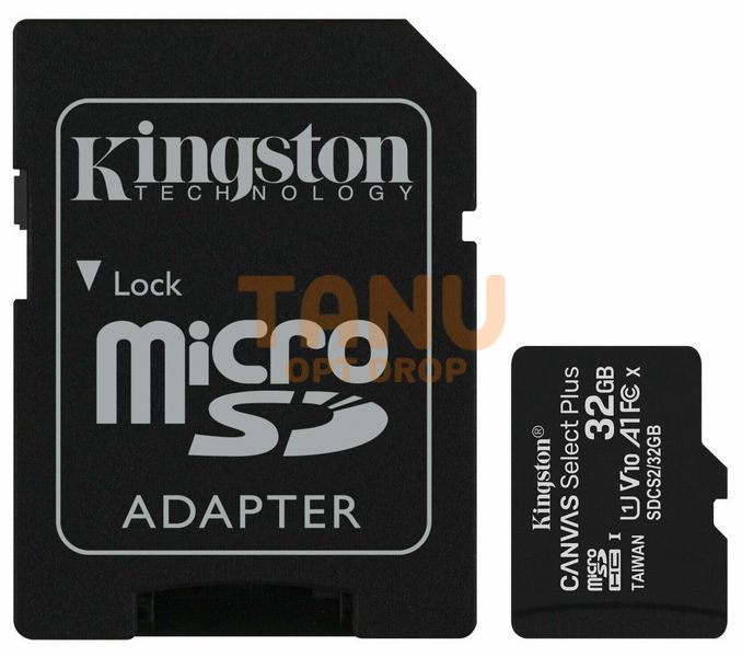 Карта памяти Kingston microSDHC 32GB Canvas Select Plus Class 10 UHS-I U1 V10 A1 11k02p069 фото